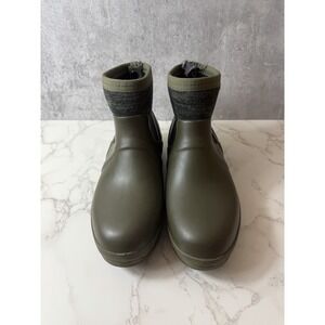 Bogs Crandall Low Womens Waterproof Winter Rain Boots Green Size 8 Faux Fur